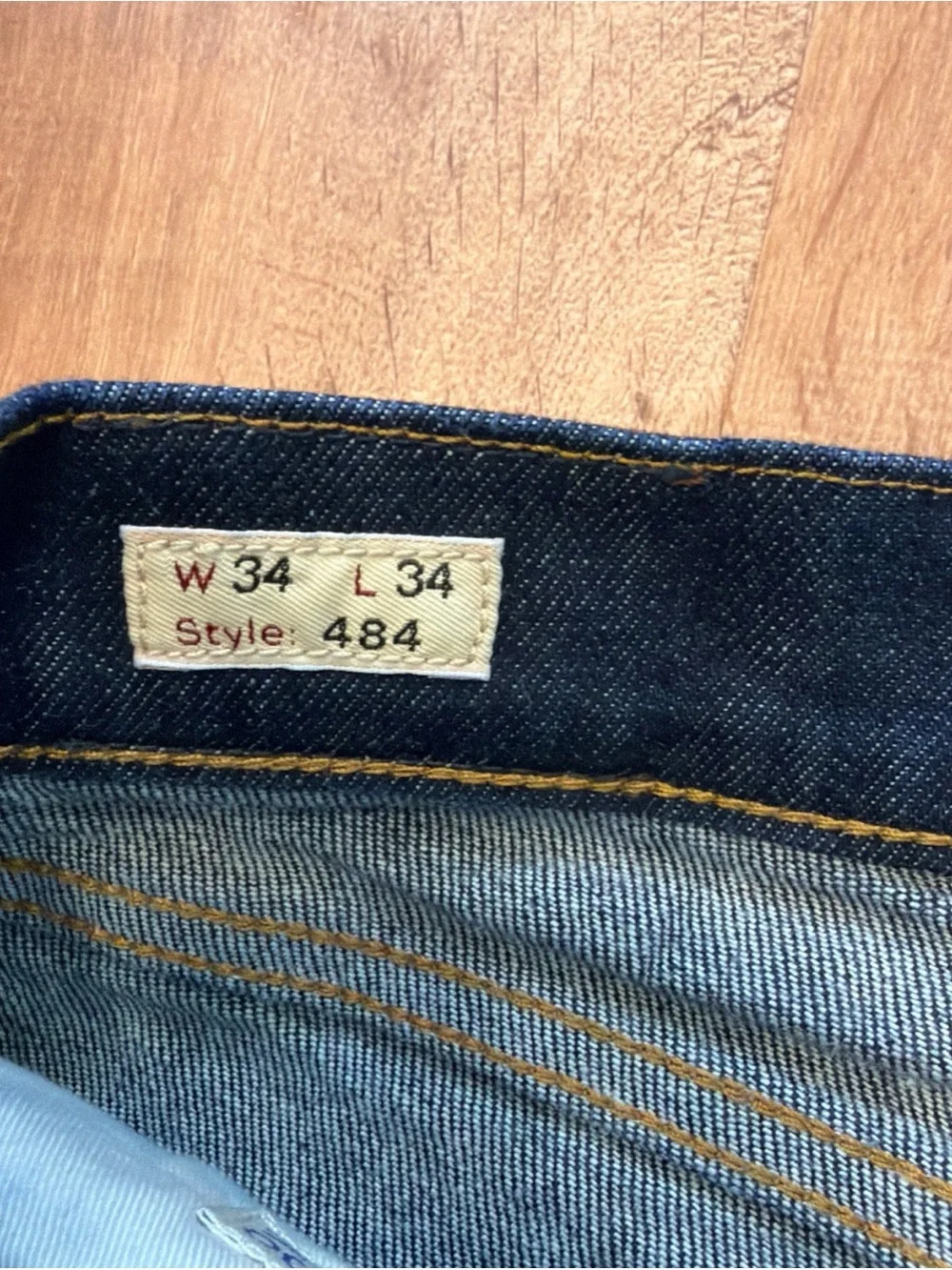 J. Crew 484 Jeans Mens 34x34 Blue Kurabo Japanese Denim Slim Tapered Fit Dark